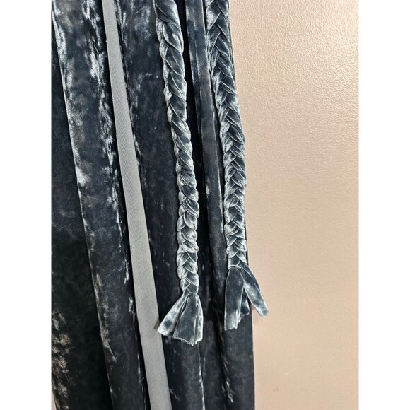 Misa Symone Wrap Dress Velvet Maxi Size Xs Ruffle Sleeves Braided Sash NWT - Picture 4 of 9